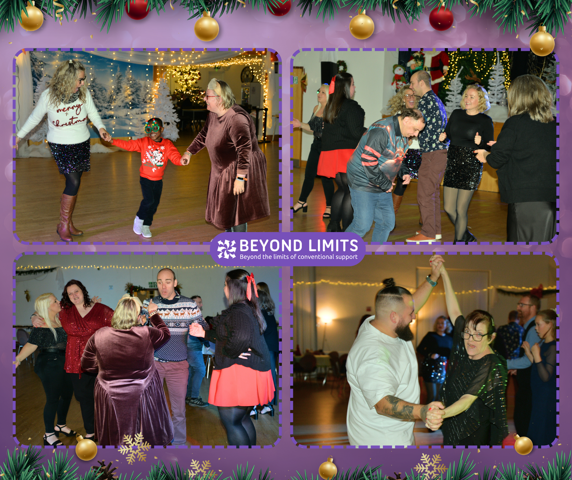 People dancing at the Christmas party