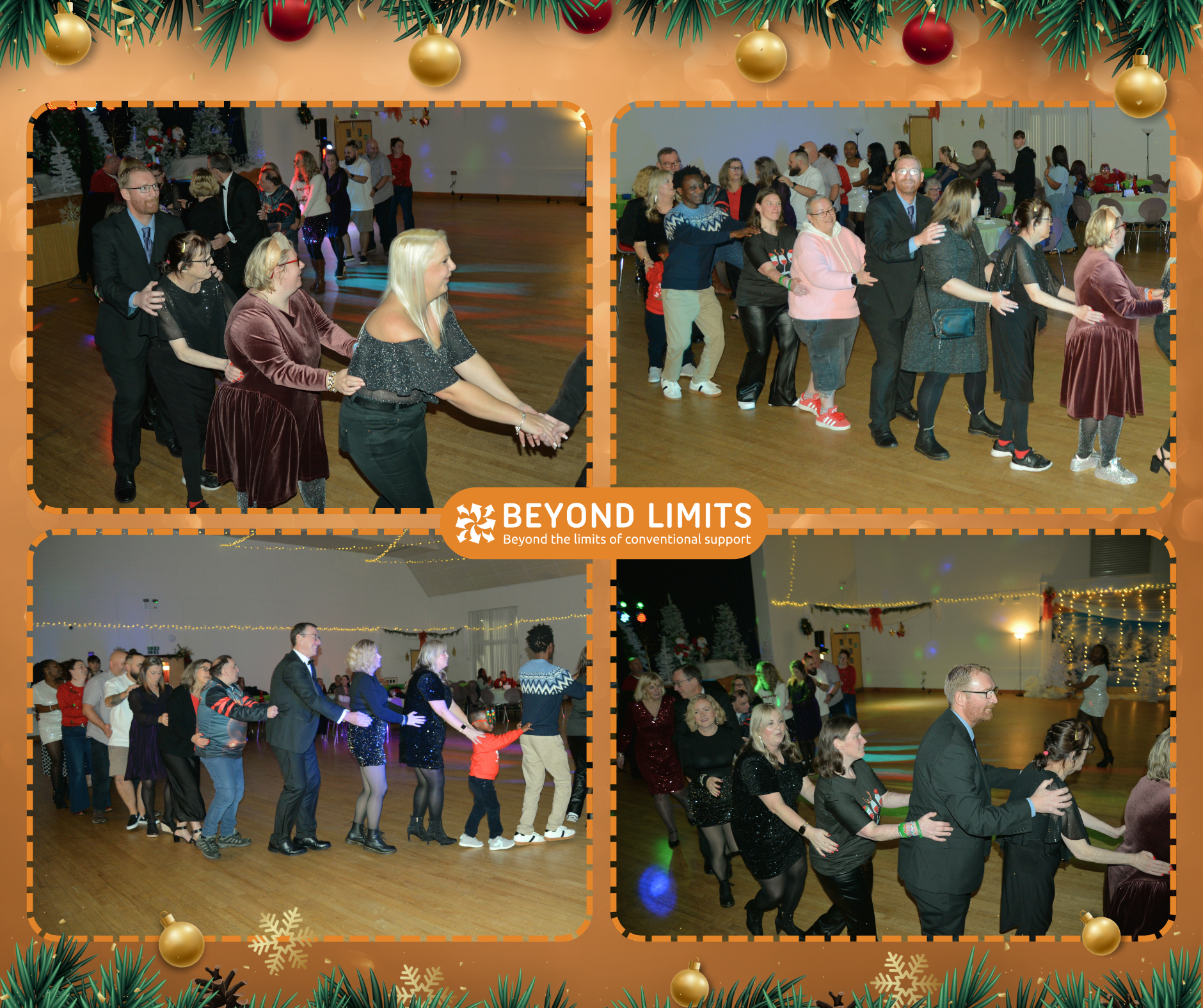 People doing the conga line