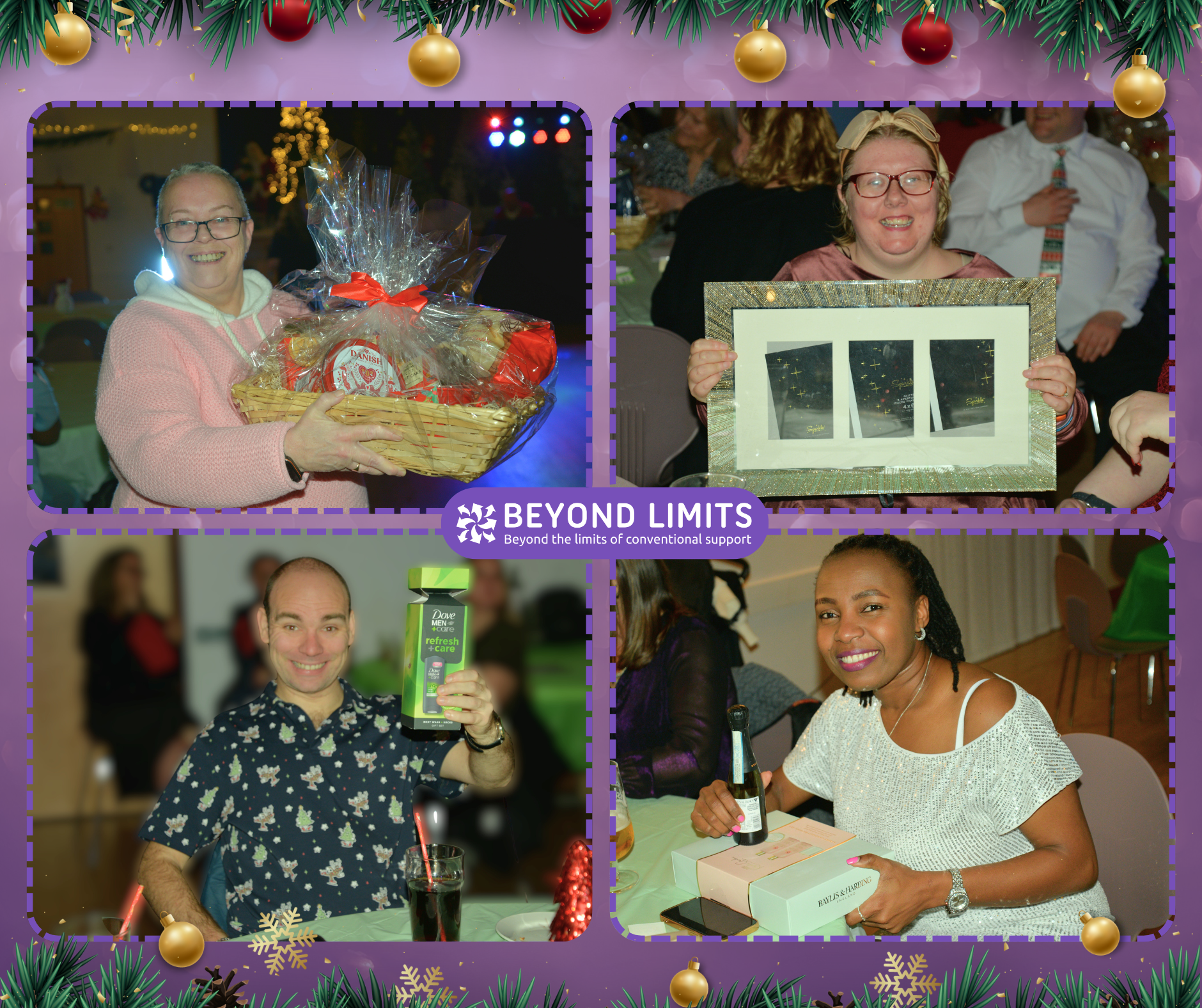 Raffle Winners holding their prizes